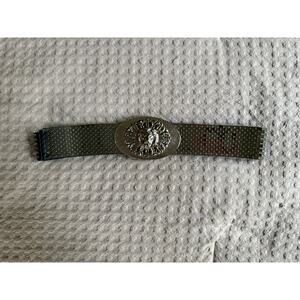 Vintage Silver Belt with Lion Buckle